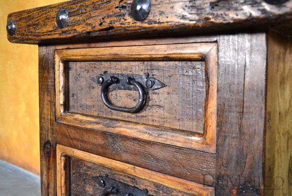 3 Drawer Hacienda Nightstand, Old World Nightstand, Rustic Nightstand