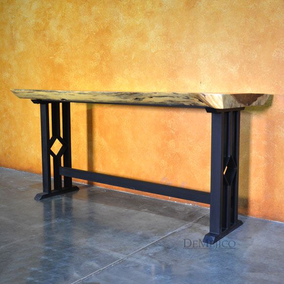 Modern Live Edge Console Table, Rustic Console Table, Live Edge Table, Natural Wood Console Table
