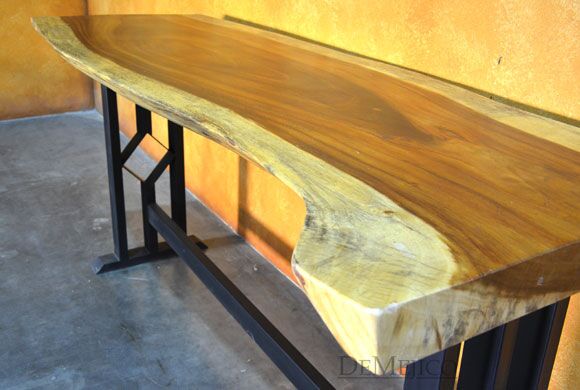 Modern Live Edge Console Table, Rustic Console Table, Live Edge Table, Natural Wood Console Table