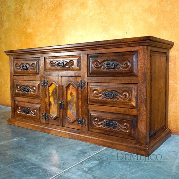 Cajonera Oaxaca Spanish Style Dresser, Southwest Dresser