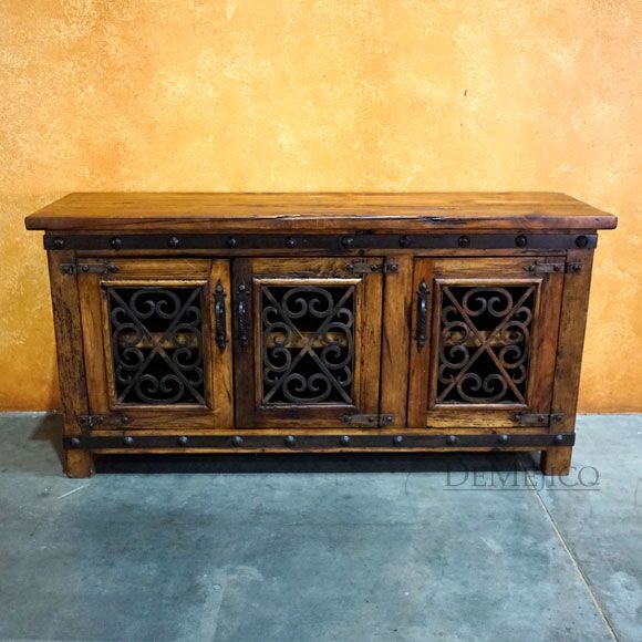 España TV Stand, Spanish Entertainment Center, Reclaimed Wood TV Stand