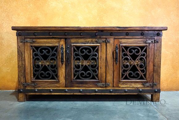 España TV Stand, Spanish Entertainment Center, Reclaimed Wood TV Stand