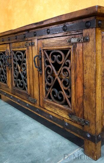 España TV Stand, Spanish Entertainment Center, Reclaimed Wood TV Stand