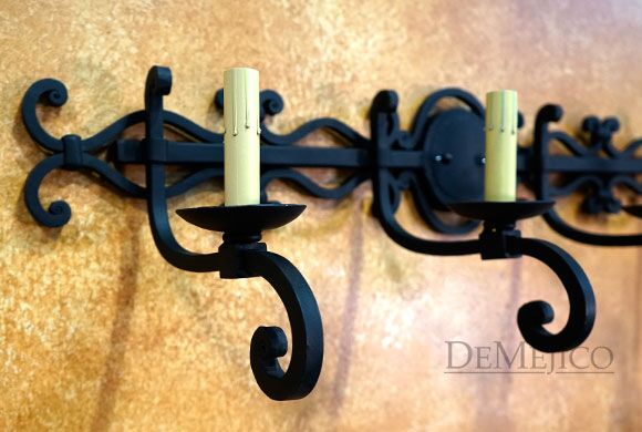 Scrolled Bathroom Sconce, Scrolled Wall Sconce, Spanish Styl