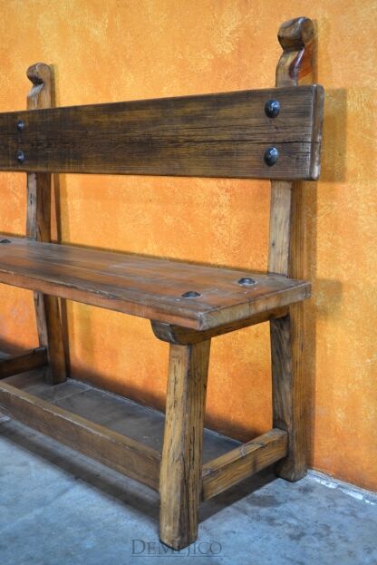 Banca Baja, Old Wood Bench, Colonial Style Bench - Demejico