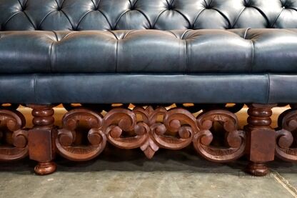 Sofa Elegante Especial, Spanish Style Sofa, Blue Leather Sofa - Demejico