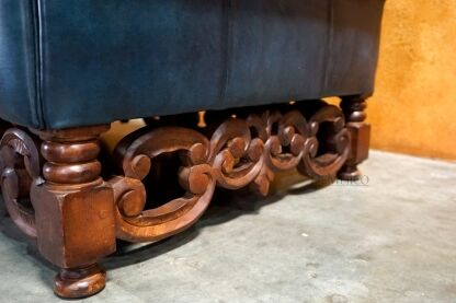 Sofa Elegante Especial, Spanish Style Sofa, Blue Leather Sofa - Demejico