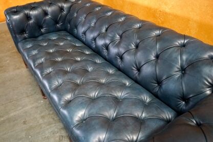 Sofa Elegante Especial, Spanish Style Sofa, Blue Leather Sofa - Demejico