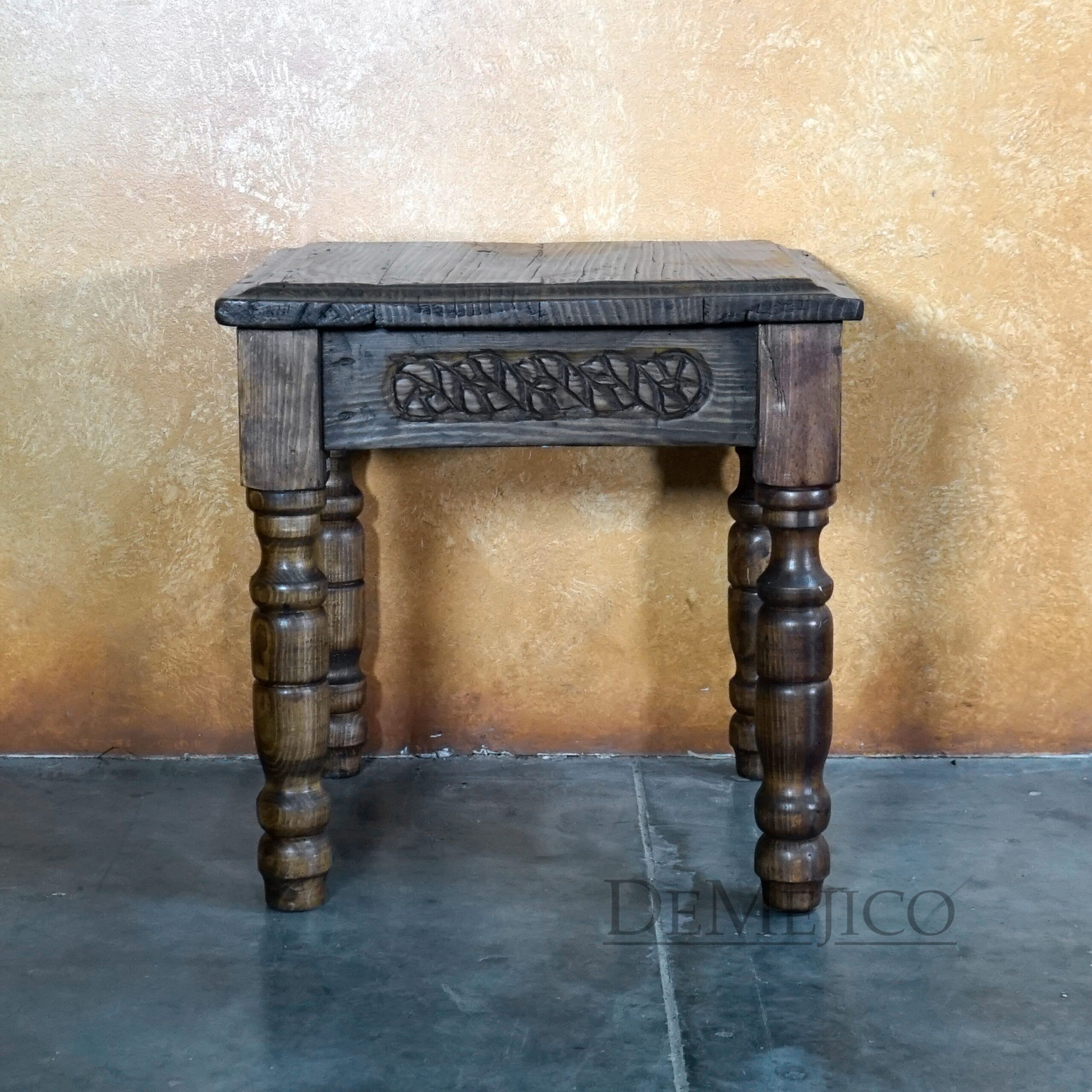 Reynosa End Table, Spanish End Table, Old Wood End Table