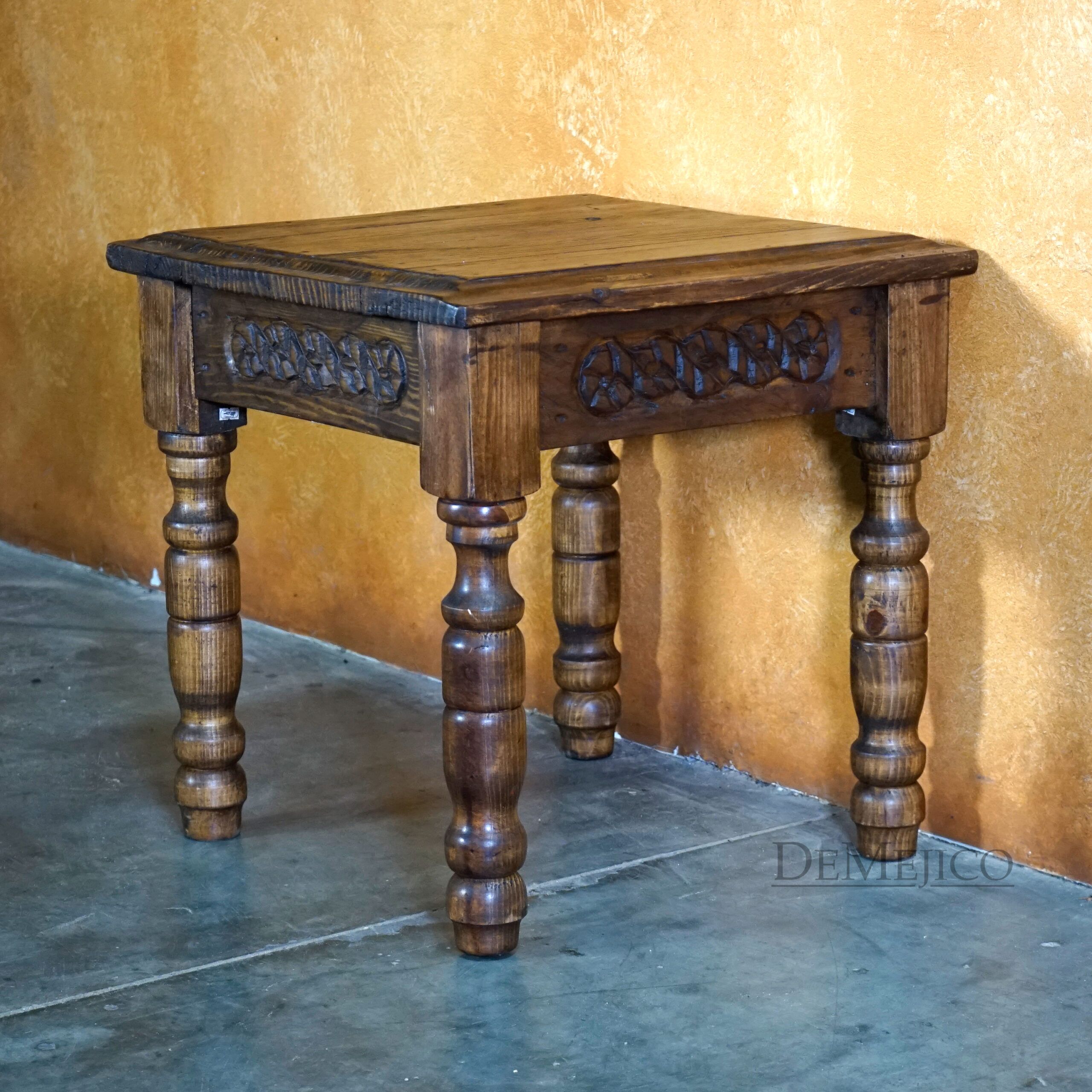 Reynosa End Table, Spanish End Table, Old Wood End Table