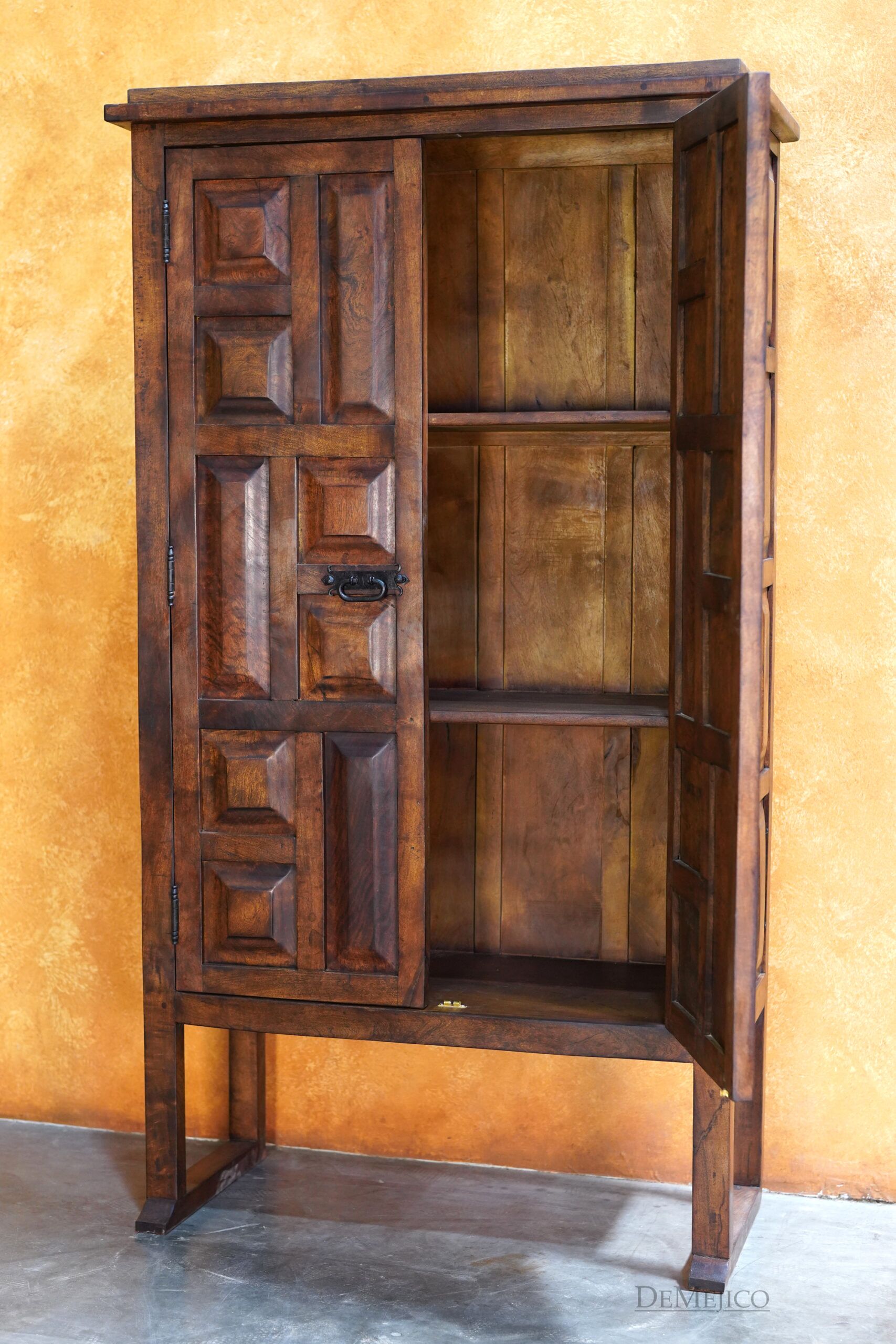 Mesquite Hacienda Panel Armoire, Rustic Armoire, Tall Armoire - Demejico