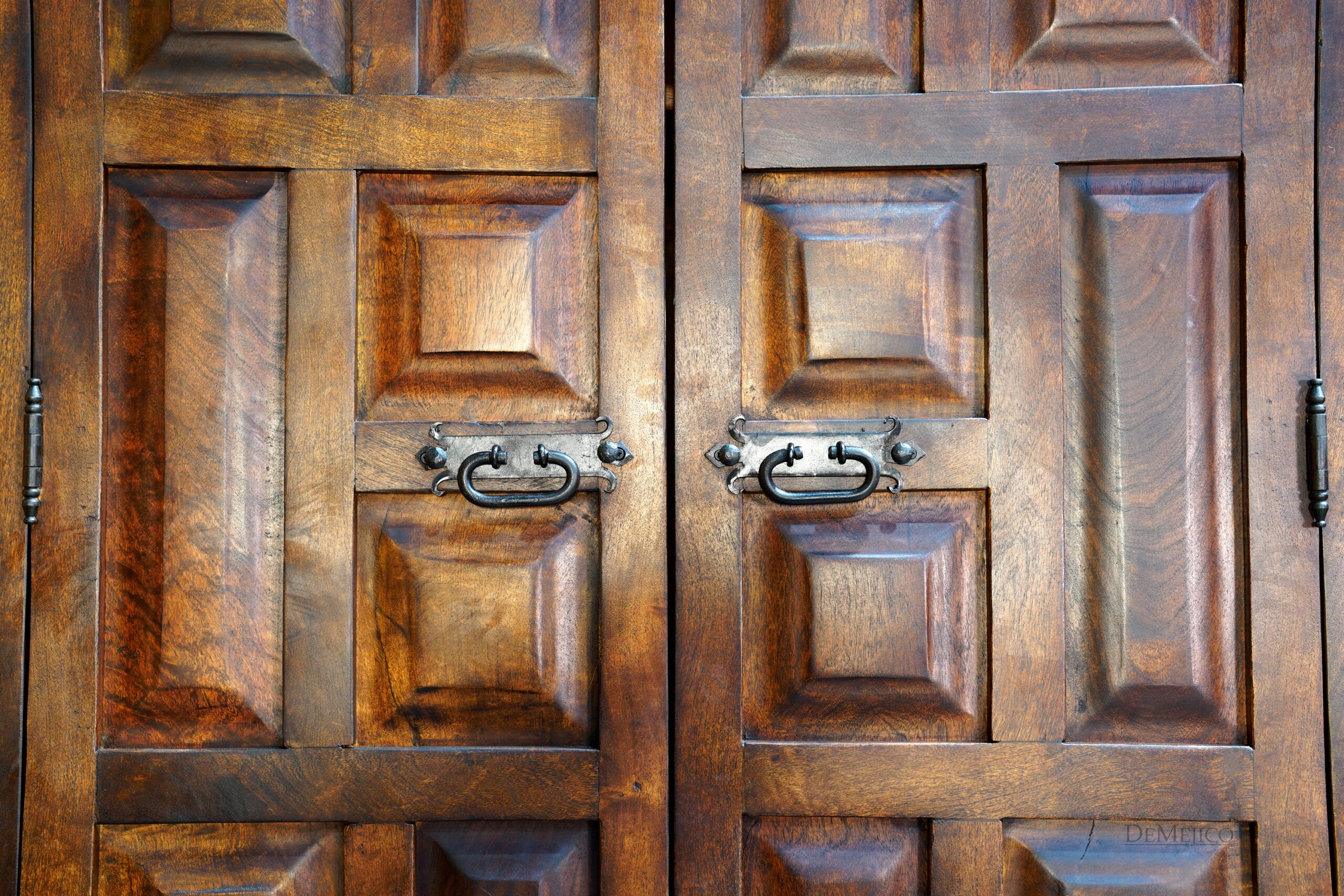 Mesquite Hacienda Panel Armoire, Rustic Armoire, Tall Armoire - Demejico