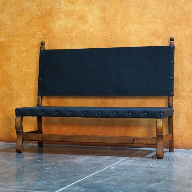 Small Spanish Colonial Bench, Traditional Mexican Bench - Demejico