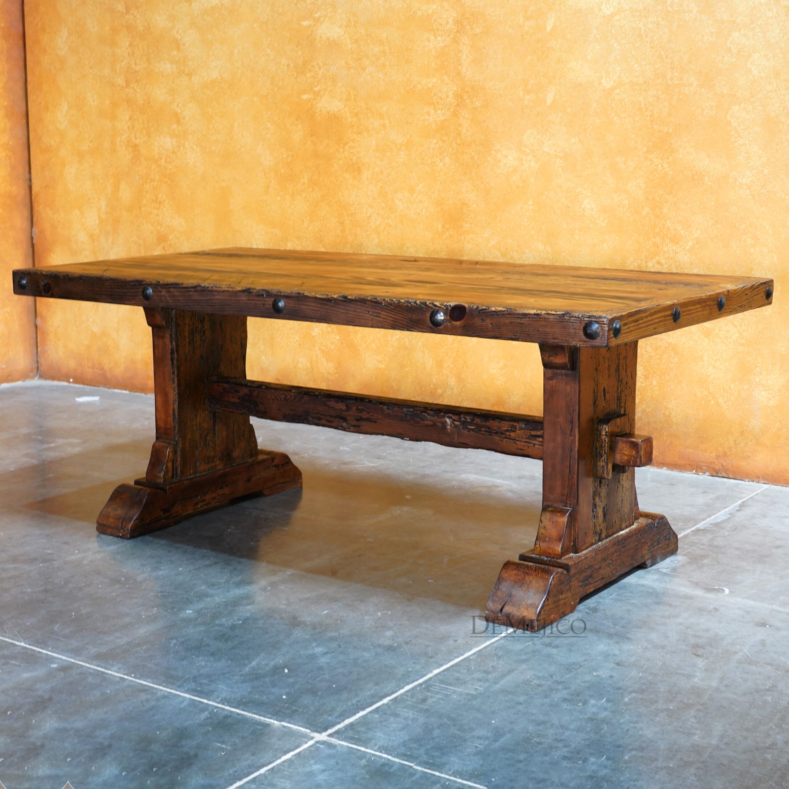 Old Wood Mesa Hacienda, Spanish Style Dining Table - Demejico