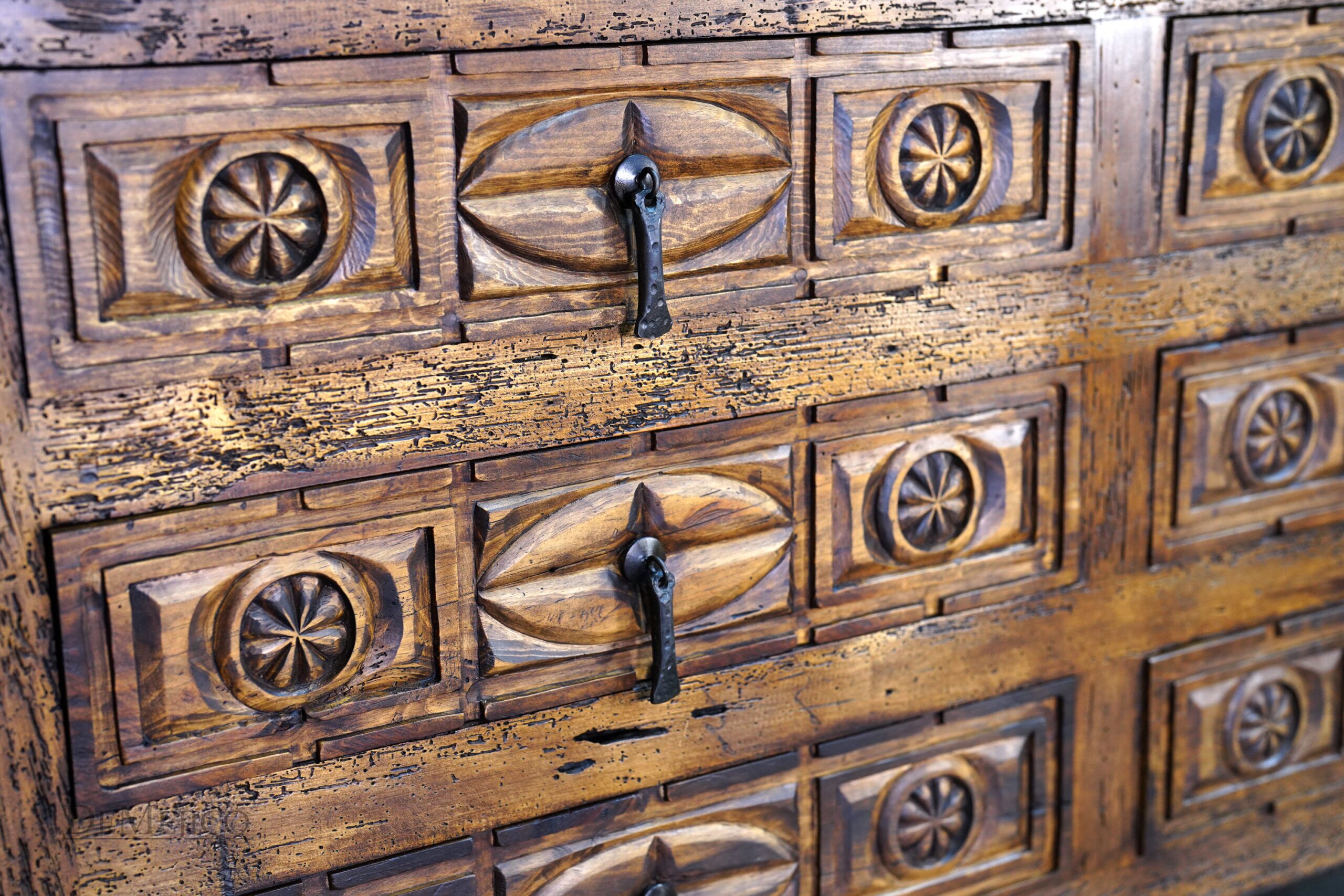 Indonesia Dresser, Mediterranean Carved Dresser - Demejico