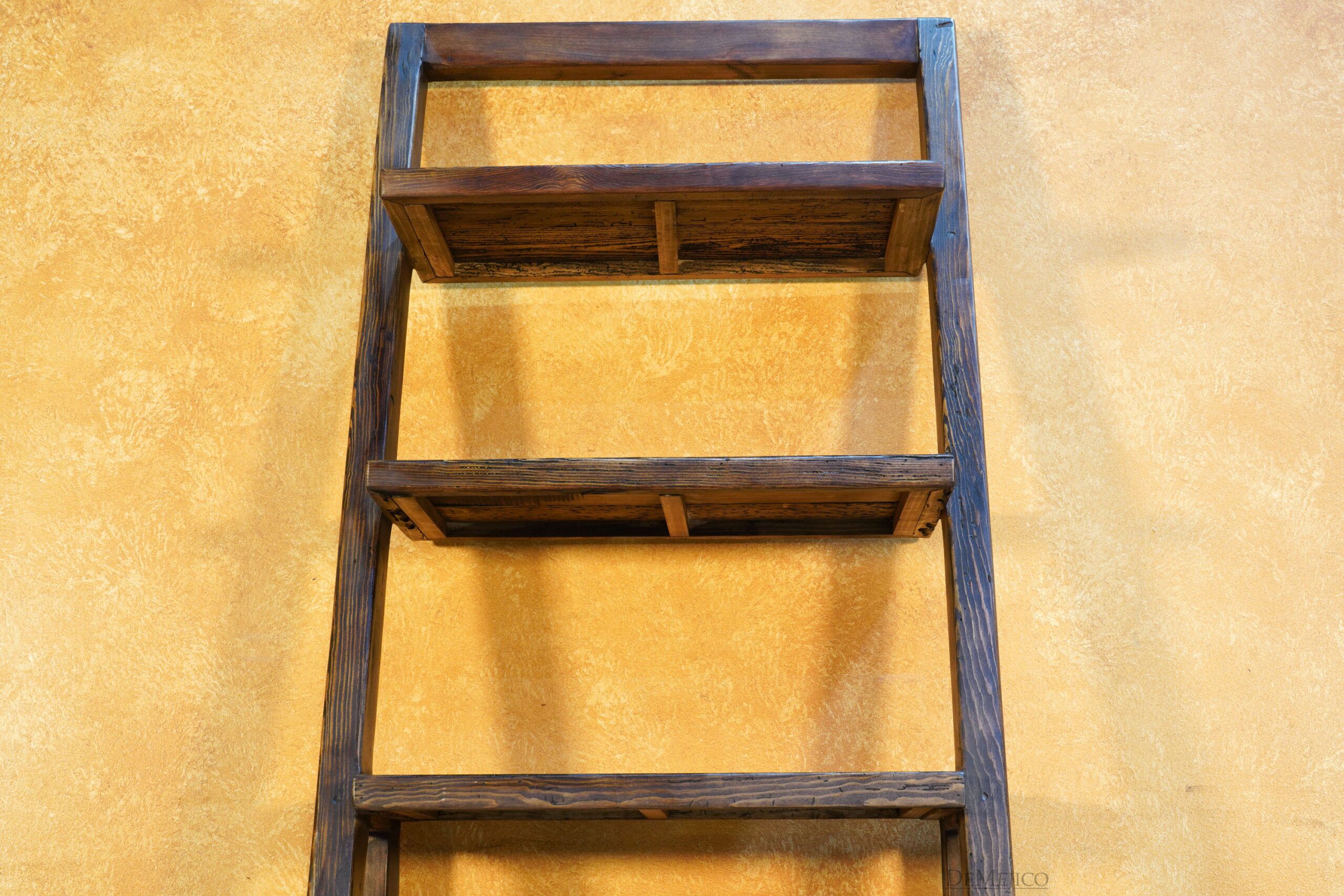 Old Wood Ladder Bookshelf, Spanish Ladder bookcase, Spanish Bookcase