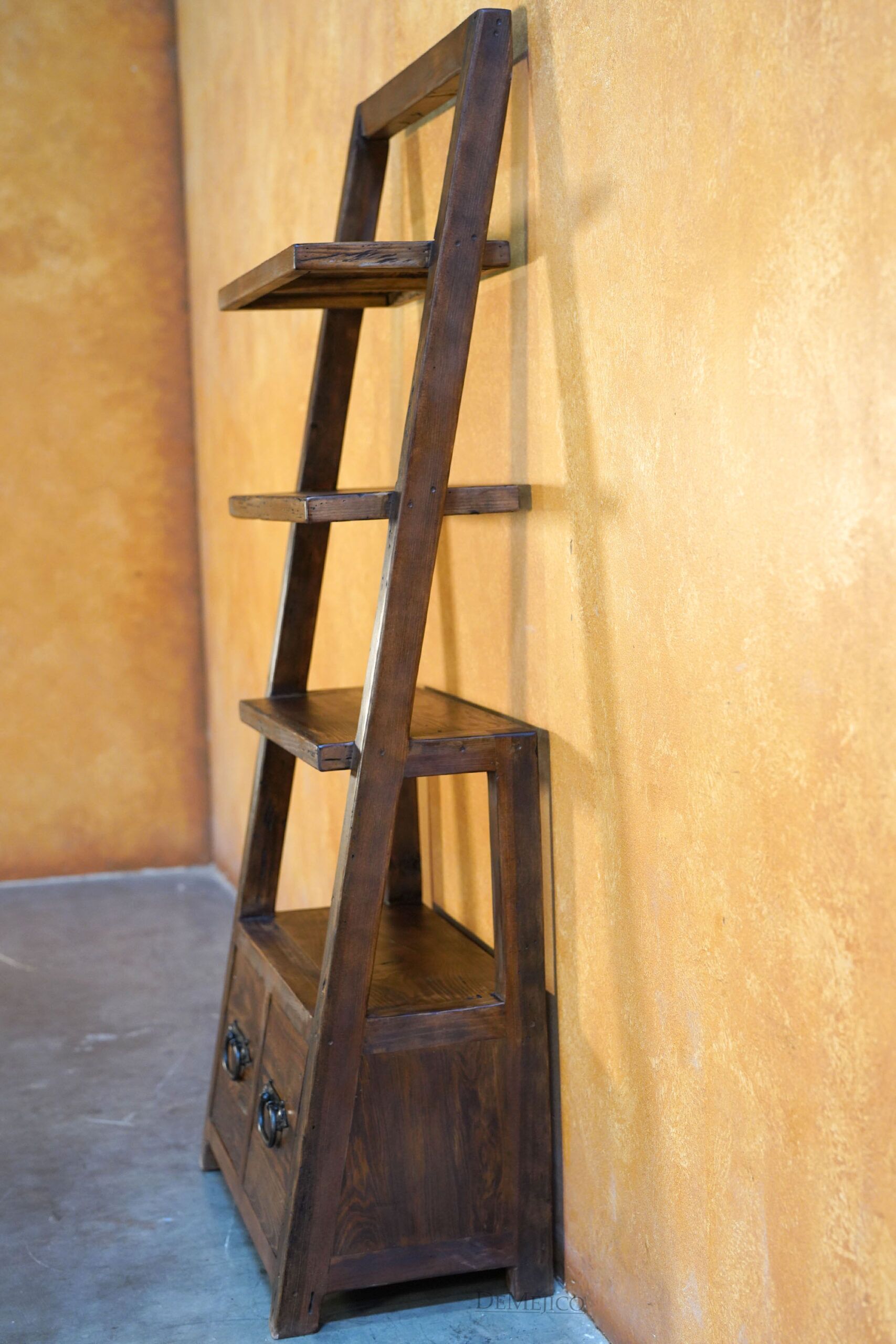 Old Wood Ladder Bookshelf, Spanish Ladder bookcase, Spanish Bookcase