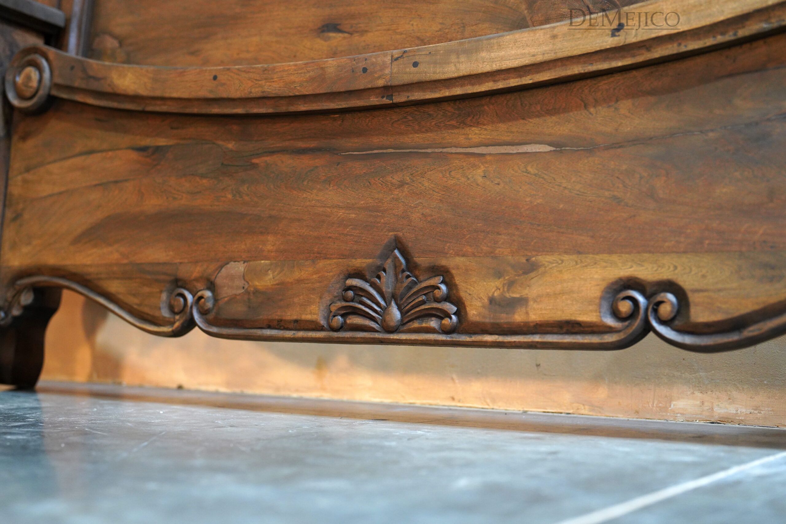 Cama Santa Barbara, Mexican Carved Bed - Demejico