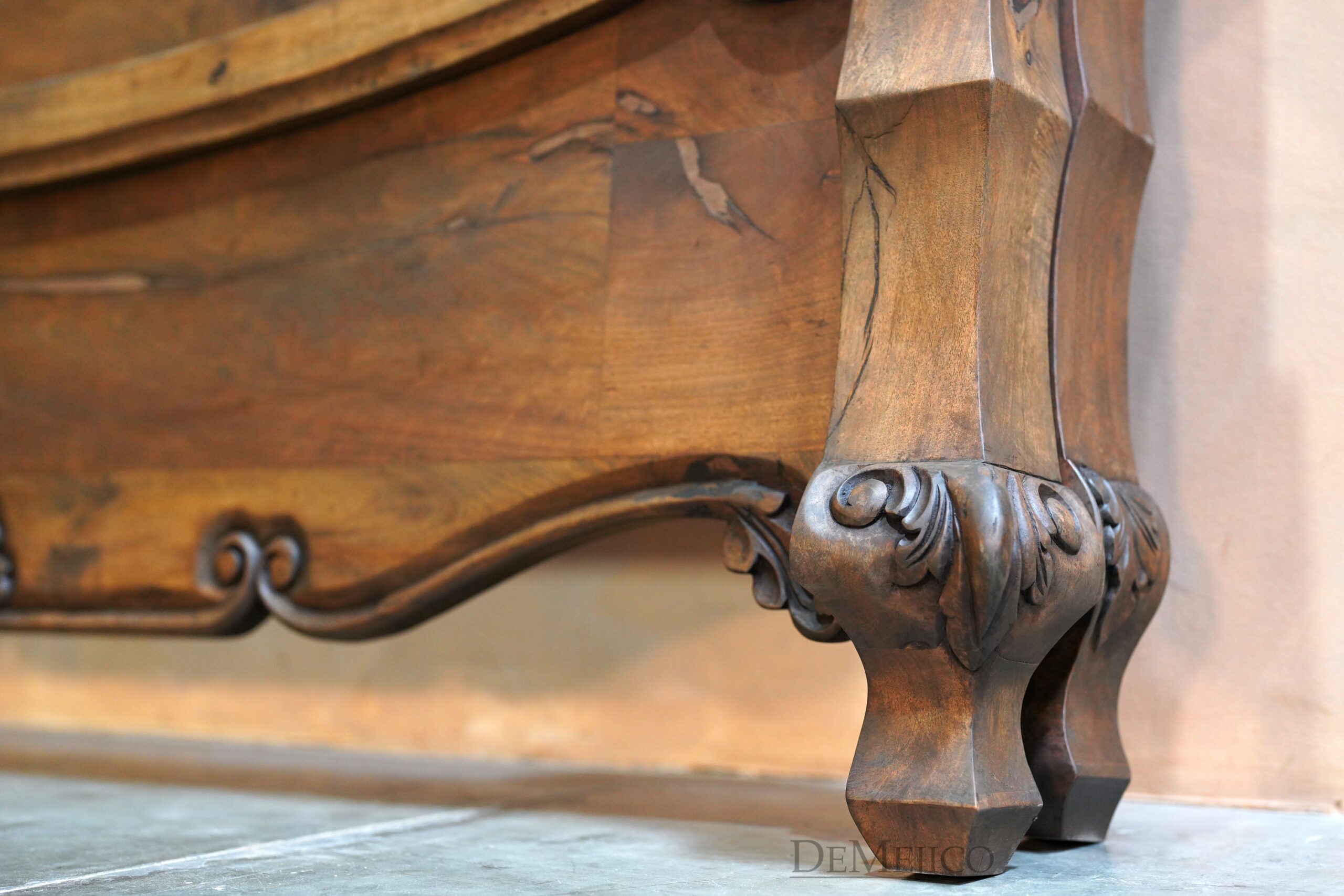 Cama Santa Barbara, Mexican Carved Bed - Demejico
