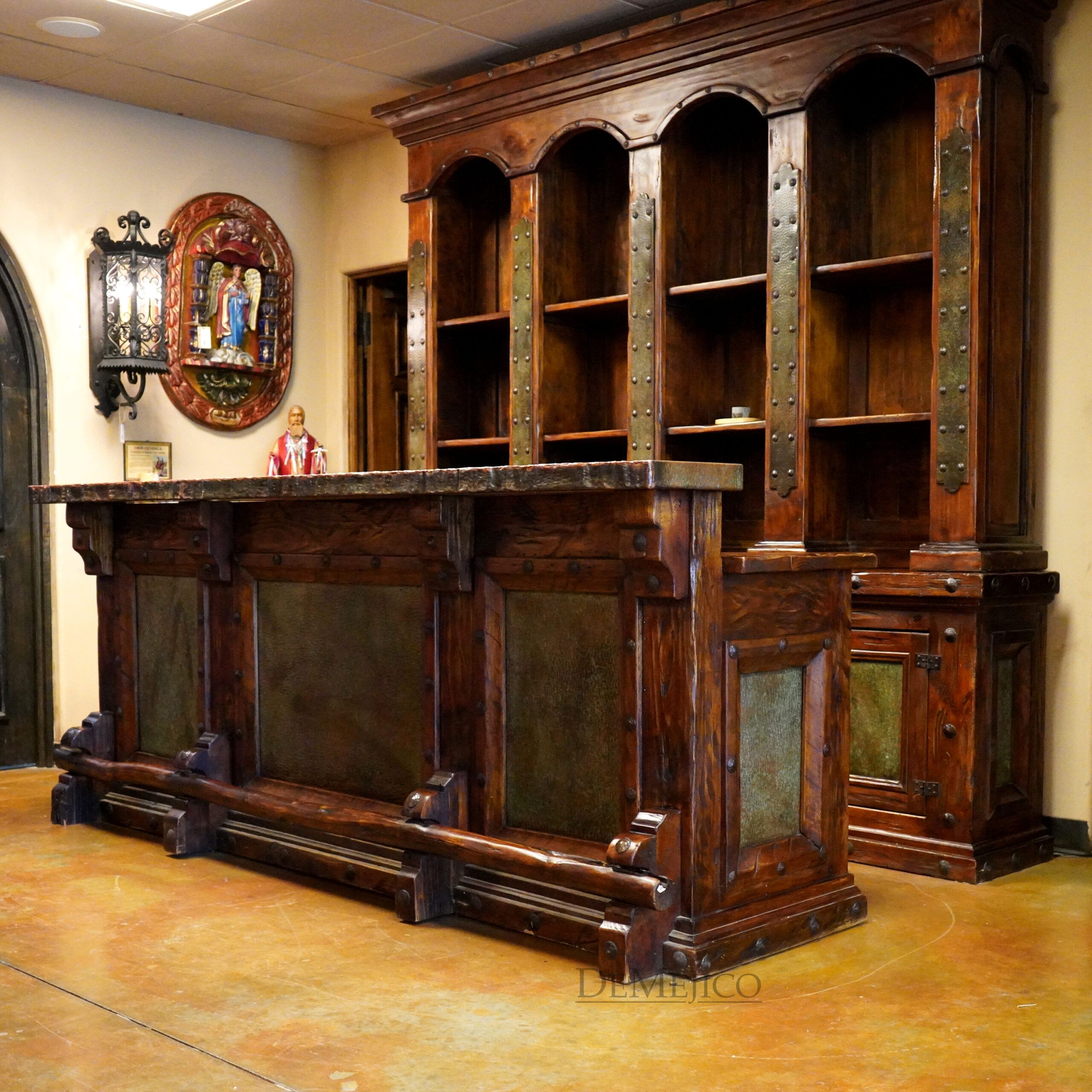Hacienda Copper Bar, Copper Panel Bar, Spanish Bar, Restaurant Furniture