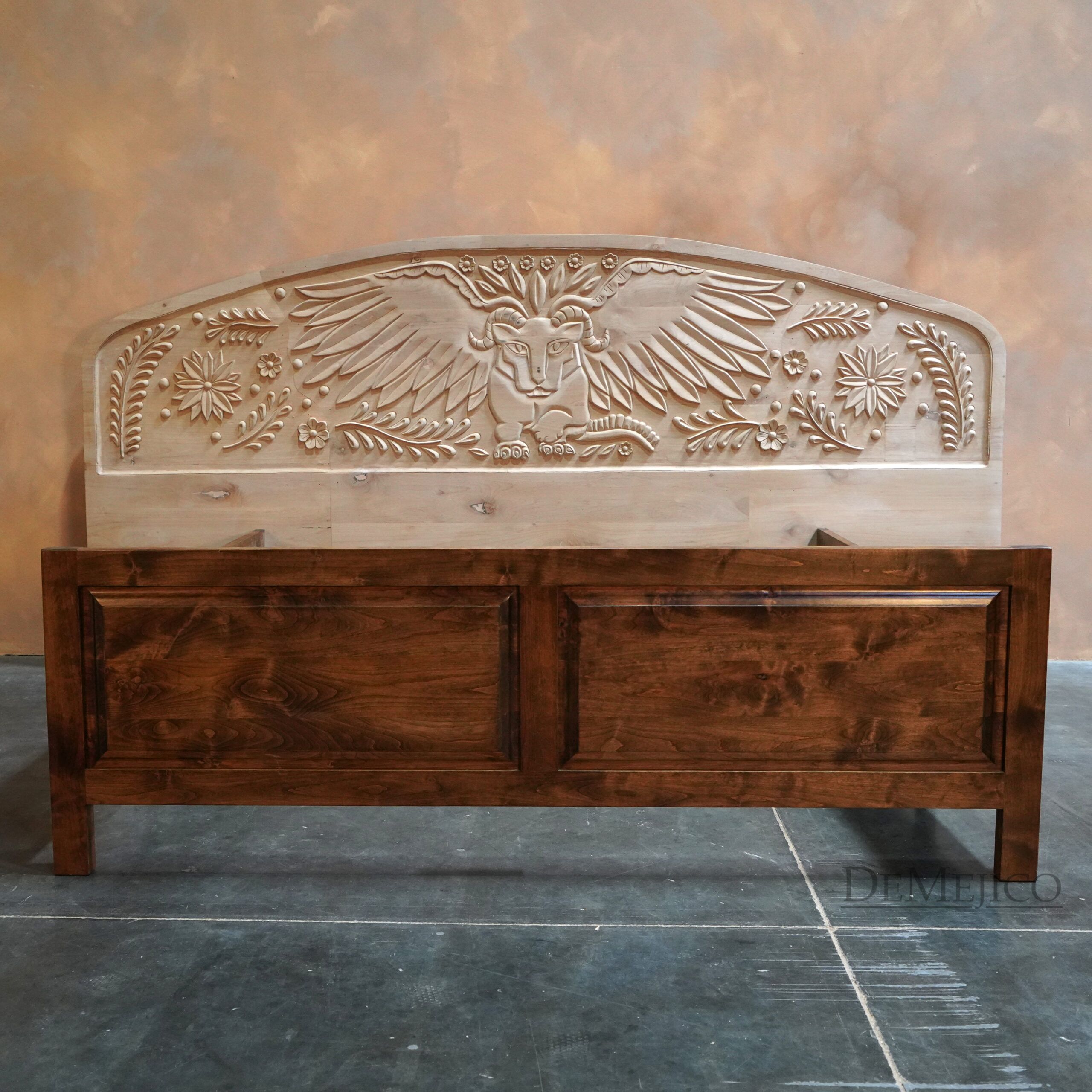 Alebrije Bed, Large Spanish Bed, Carved Bed - Demejico