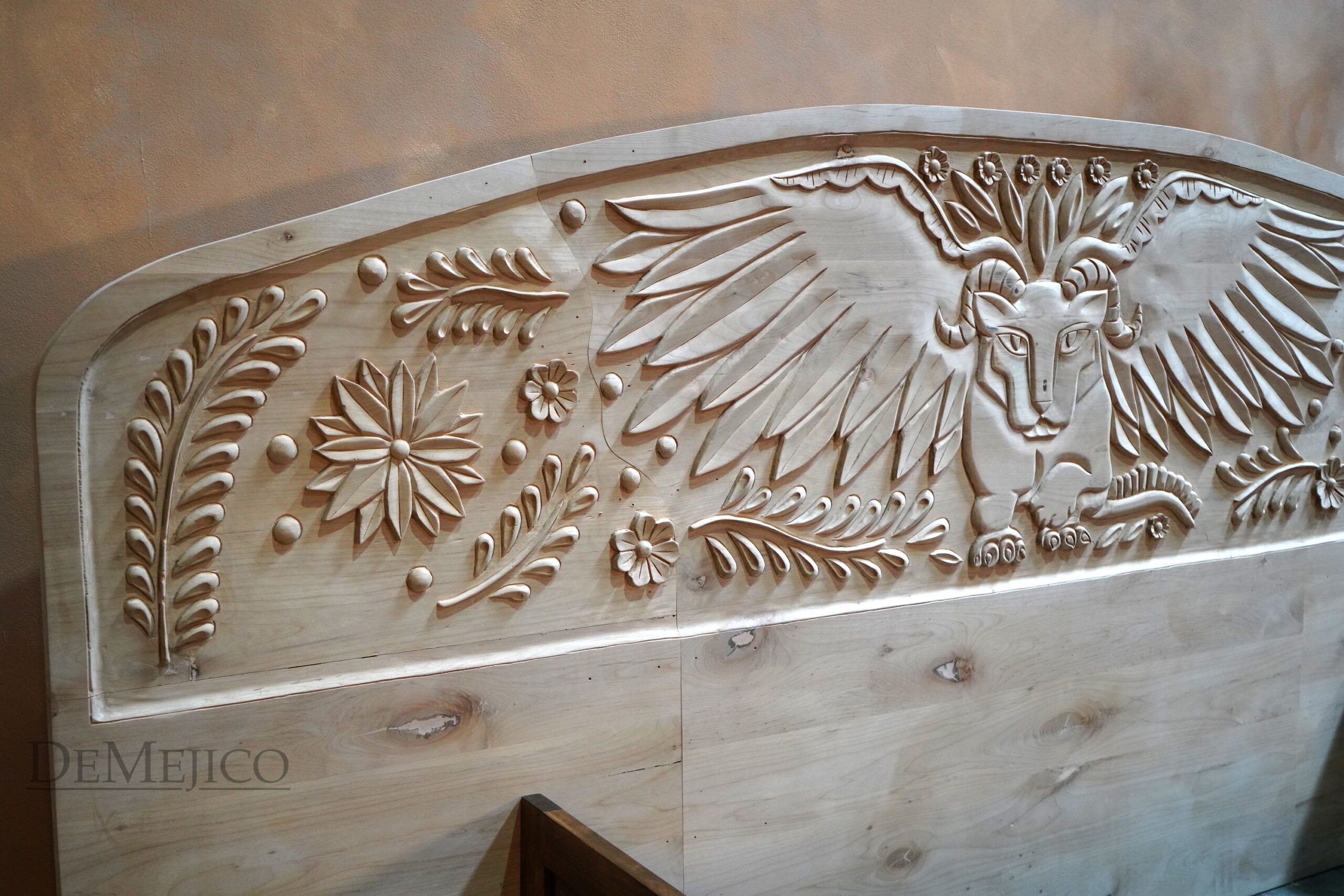 Alebrije Bed, Large Spanish Bed, Carved Bed - Demejico
