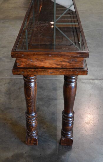 glass top console table