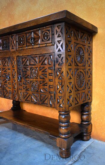 mediterranean carved console