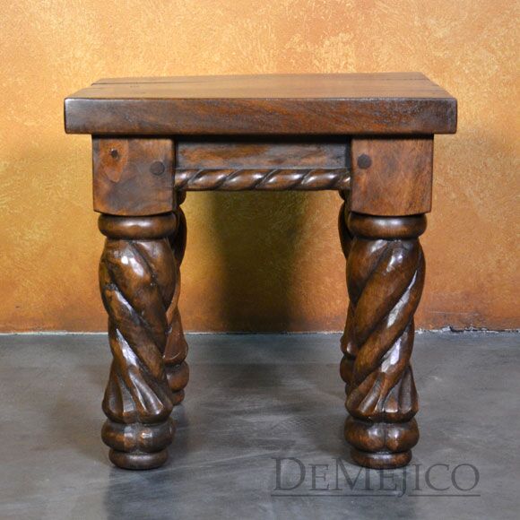 Indonesia End Table, Spanish Carved End Table