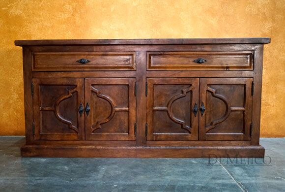 Florentino Spanish Colonial Buffet, Hand Carved Sideboard