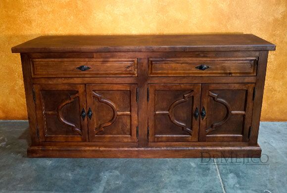 Florentino Spanish Colonial Buffet, Hand Carved Sideboard