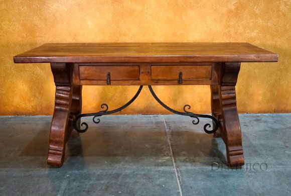 Mesquite Escritorio Yugos, Spanish Desk, Hand Carved Desk