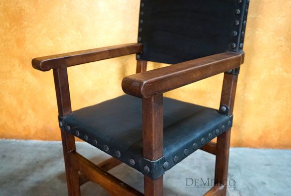 Spanish Colonial Chair with Arms, Traditional Mexican Chair