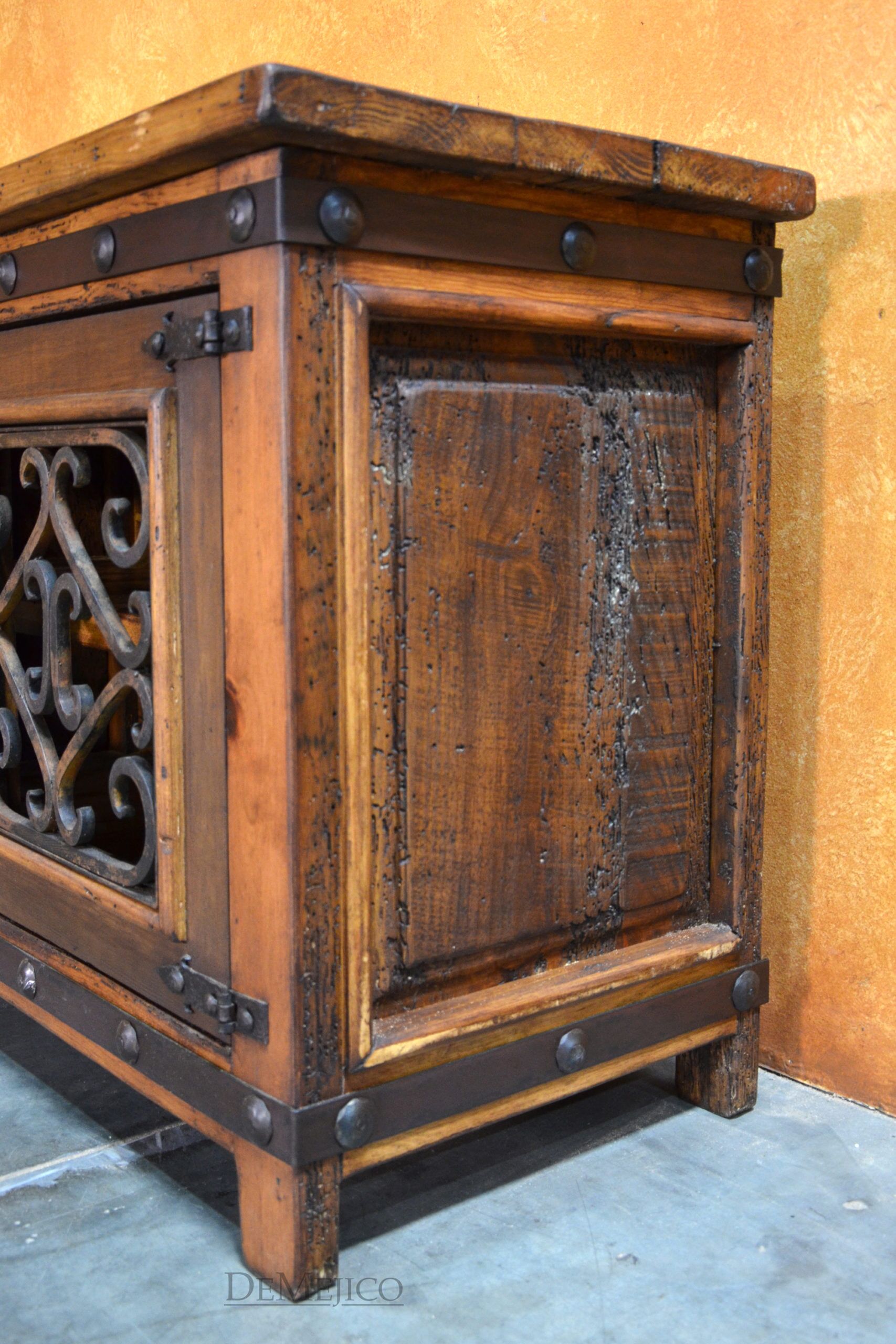 Small Espanola Spanish TV Stand, Spanish Style Living Room - Demejico