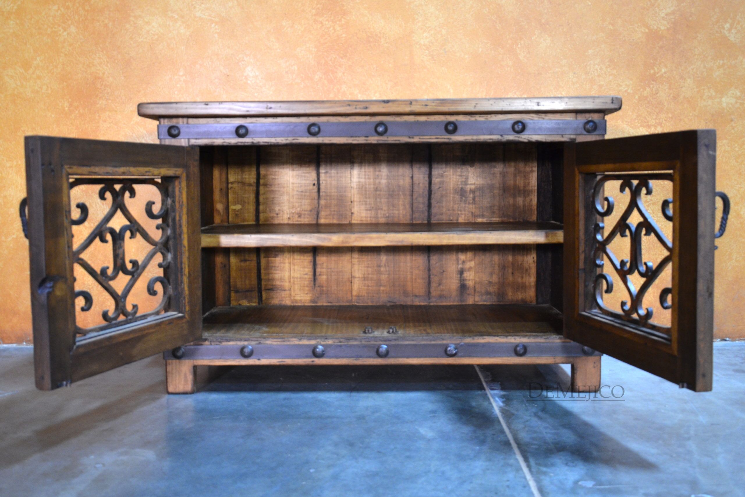 Small Espanola Spanish TV Stand, Spanish Style Living Room - Demejico