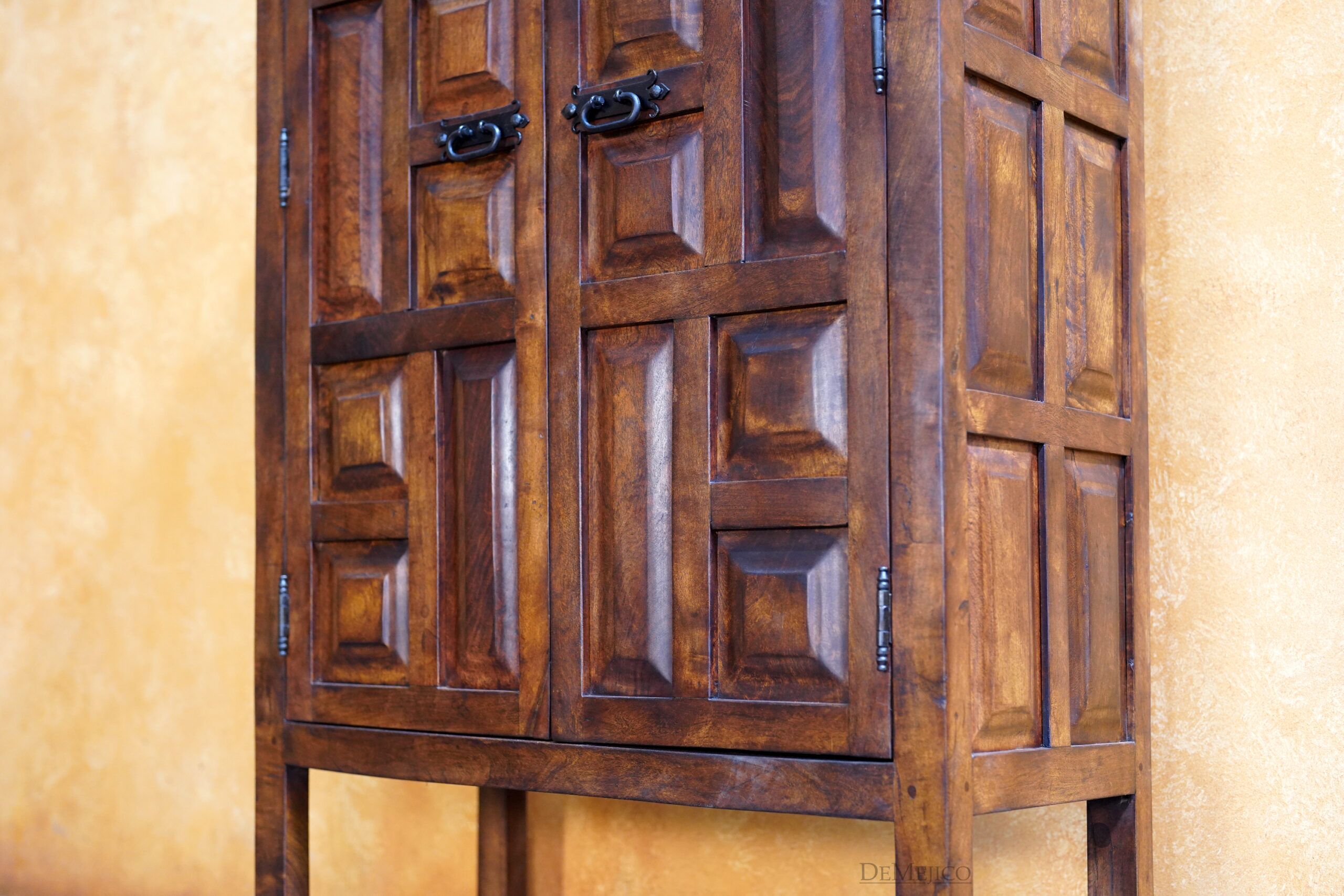 Mesquite Hacienda Panel Armoire, Rustic Armoire, Tall Armoire - Demejico