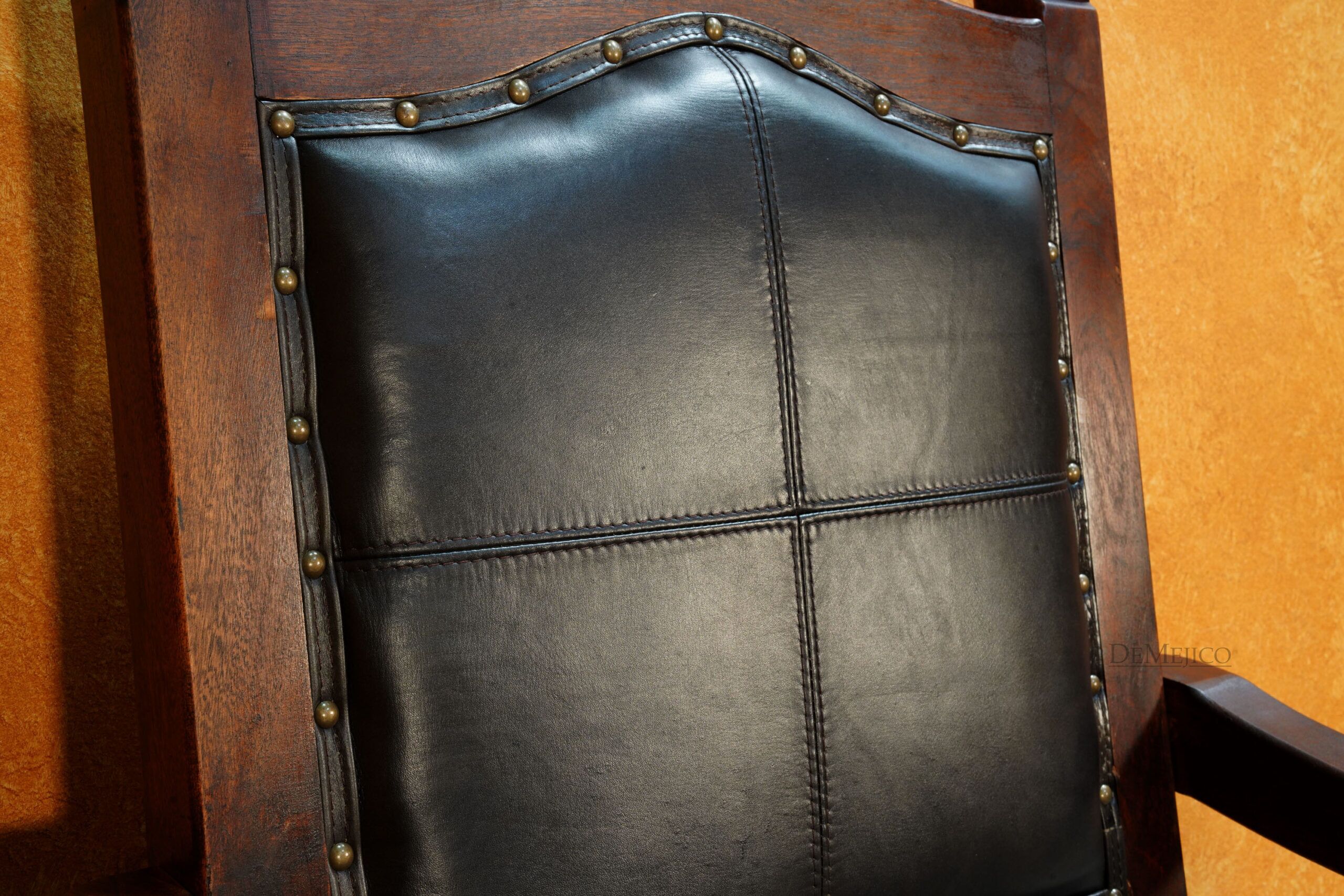 Spanish Leather Dining Chairs, Silla Santa Paula with Arms - Demejico