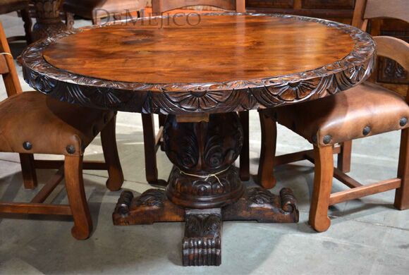 round wood dining table