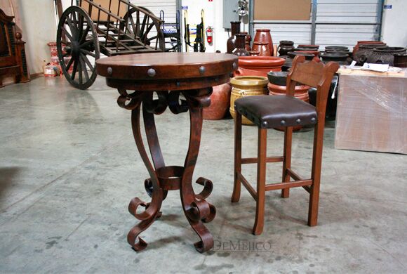 iron base bar table