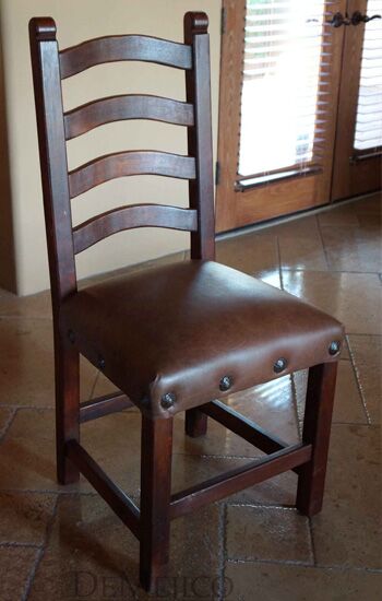 ladder back chair with leather seat
