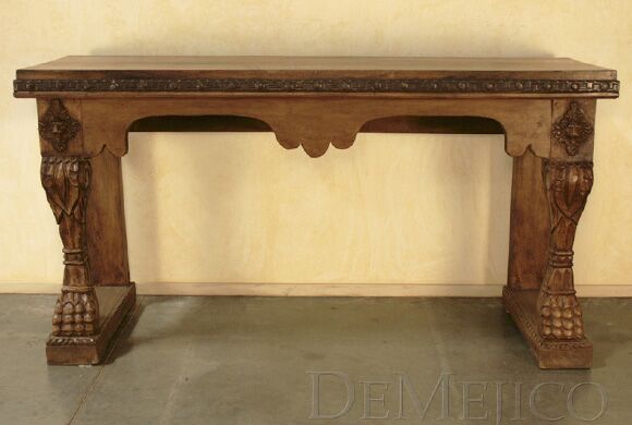 old world carved console table