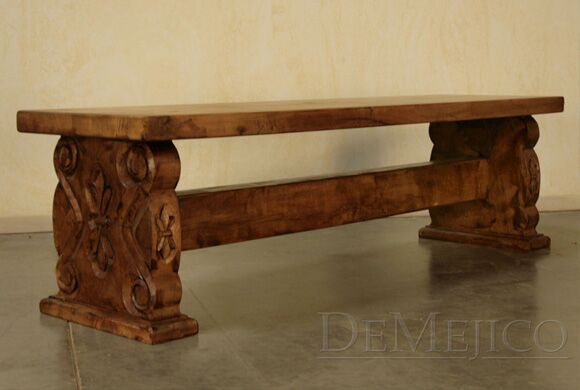 carved table bench