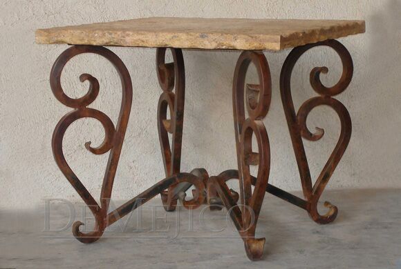 rustic travertine end table