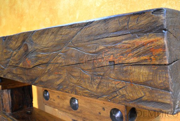 rustic wood console table