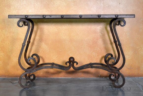 Iron Base Console Table, Consola Porfirio, Spanish Console Table