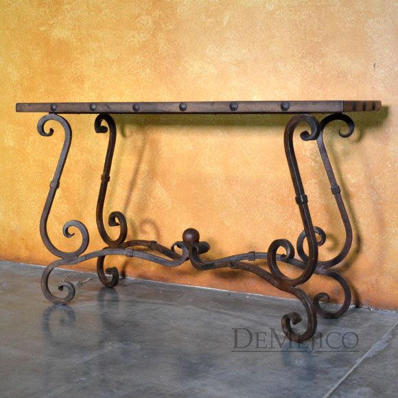 Iron Base Console Table, Consola Porfirio, Spanish Console Table