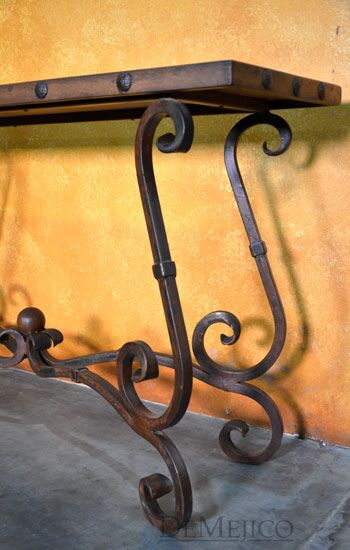 Iron Base Console Table, Consola Porfirio, Spanish Console Table