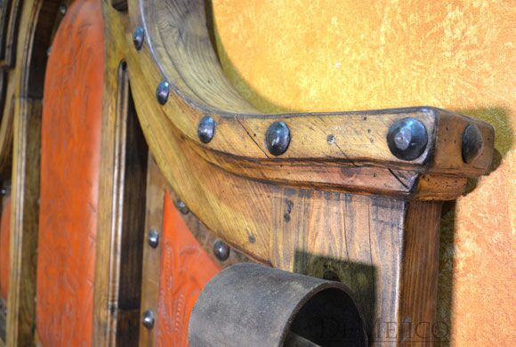 Chapital Cincel Bed, Tooled Leather Bed, Southwest Style Bed