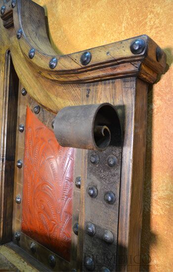 Chapital Cincel Bed, Tooled Leather Bed, Southwest Style Bed