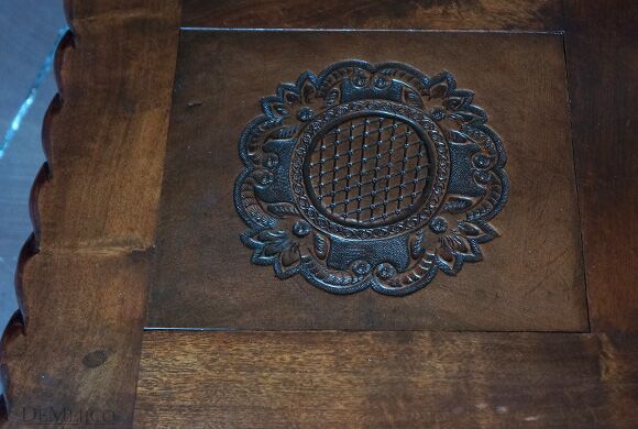 tooled leather coffee table